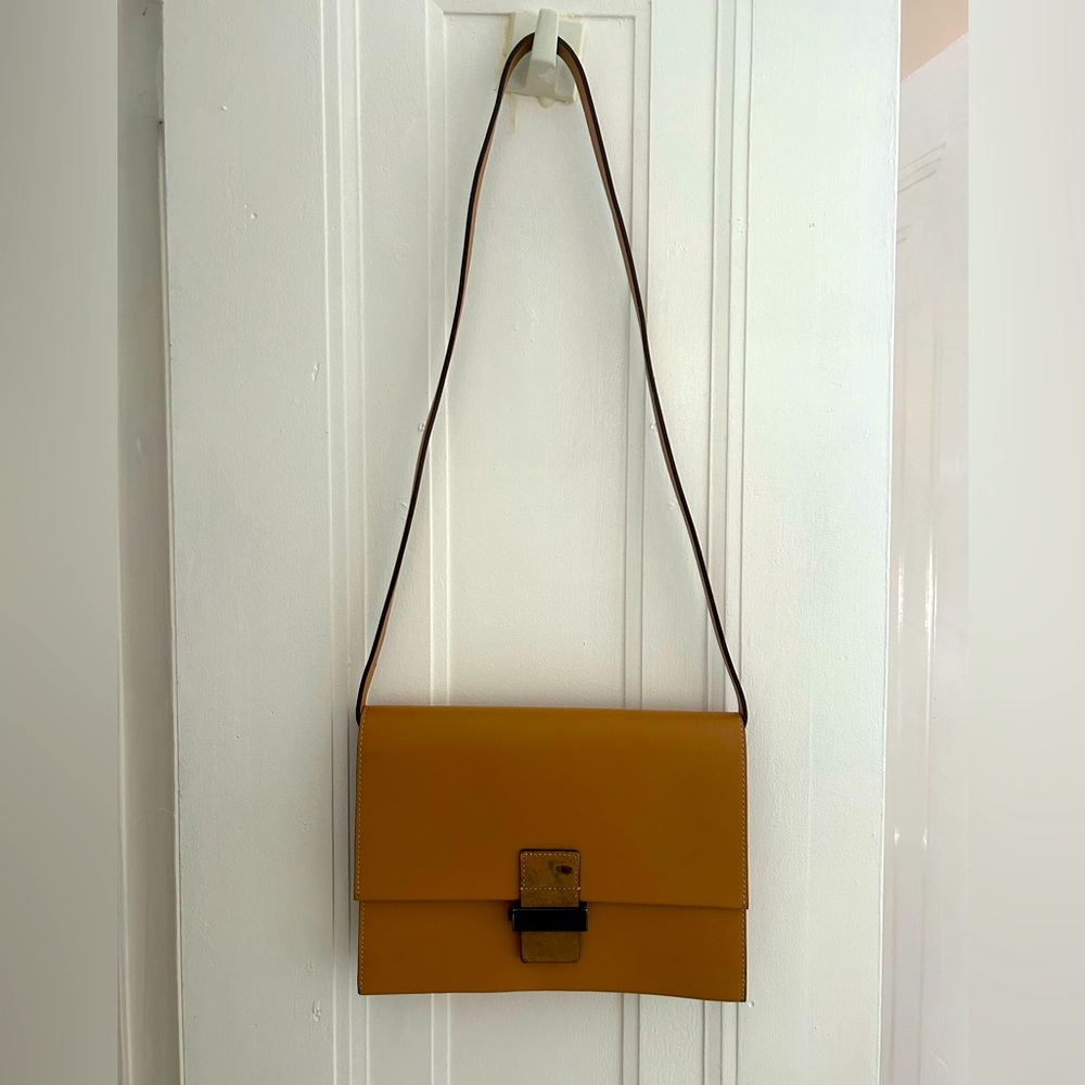 Francesco Biasia Beige Leather Crossbody Structured Bag Vintage 90’s IMPERFECT